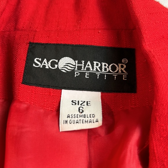 Sag, harbor, petite size 6 double breasted, longsleeved red blazer - Picture 8 of 8